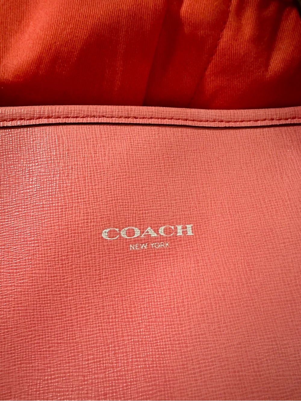 Coach Coral Pink Leather Tote Bag - Coach - Picture 7 of 7